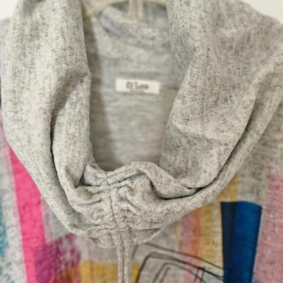 Et' Lois free size dress with cowl neck (USA). Very colorful geometric pattern. - Picture 7 of 8